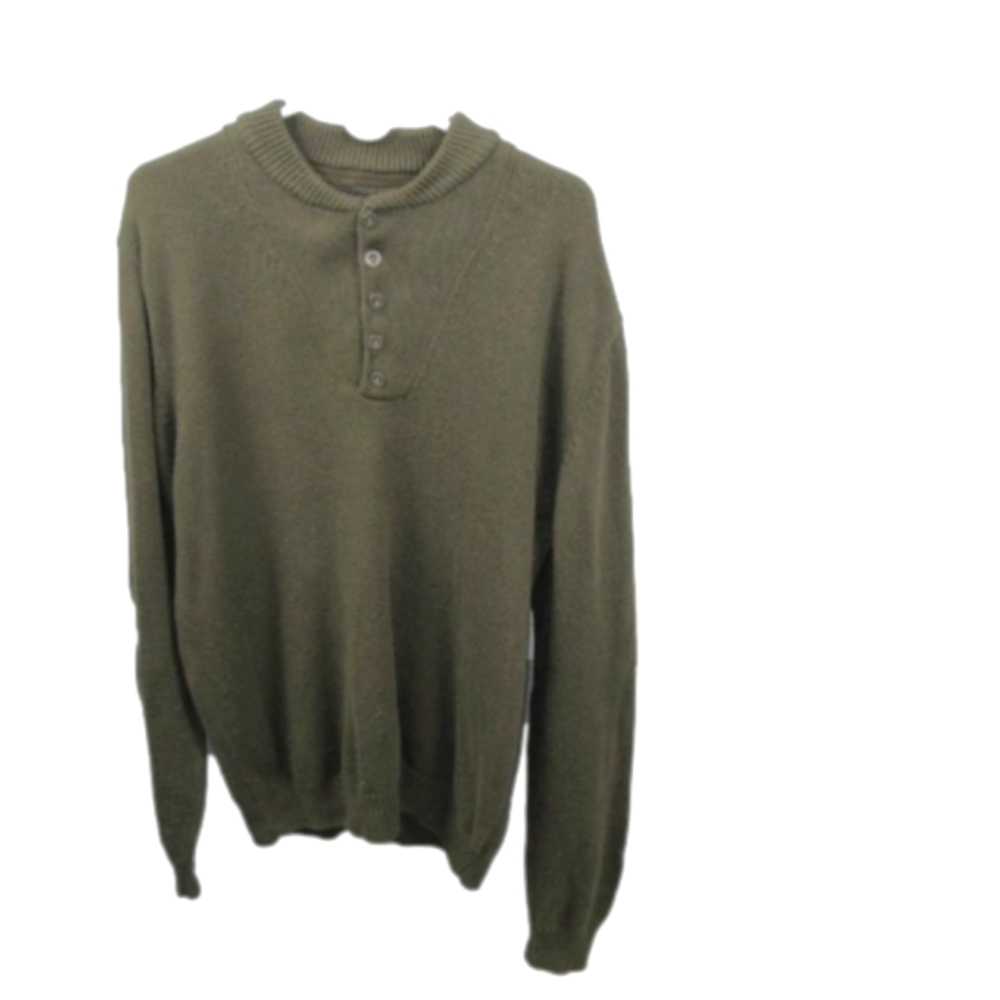 Guide Series Army Green Partial Button Front Swea… - image 4